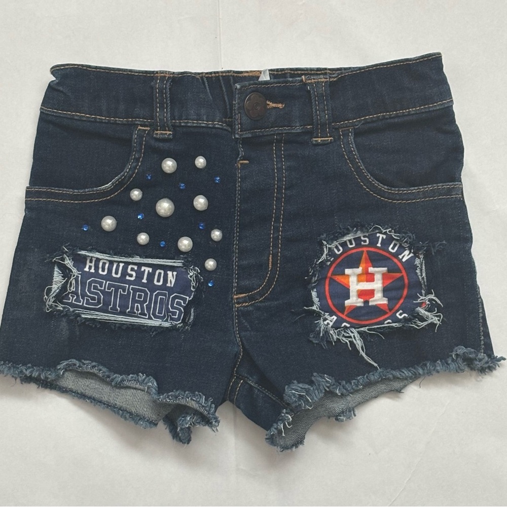 Houston Astros Denim Shorts with Patches